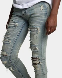 MNML X201 Rhinestone Skinny Denim Pants Blue -Champioe Style 03010799 YX001 mens 0060 711be125 c993 4790 acc0 80943a4a3c88
