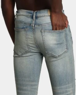 MNML X201 Rhinestone Skinny Denim Pants Blue -Champioe Style 03010799 YX001 mens 0080 7fc3c717 9732 4db1 888f 16d33c2edef6