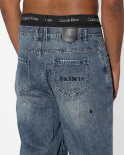 Saint Morta Ultra Sonic Baggy Jeans Vintage Blue -Champioe Style 03010814 YX561 mens 080