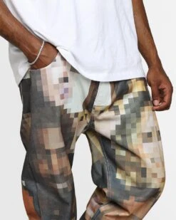 MNML V100 Pixel Denim Pants Multi -Champioe Style 03011008 YM041 mens 0040