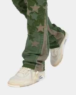MNML B451 Star Flare Denim Pants Olive -Champioe Style 03011036 YO100 default 060