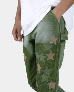 MNML B451 Star Flare Denim Pants Olive -Champioe Style 03011036 YO100 default 070