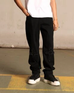 Saint Morta Muerte Jeans Black -Champioe Style 03011161 YB001 mens 0010