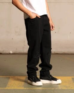 Saint Morta Muerte Jeans Black -Champioe Style 03011161 YB001 mens 0060