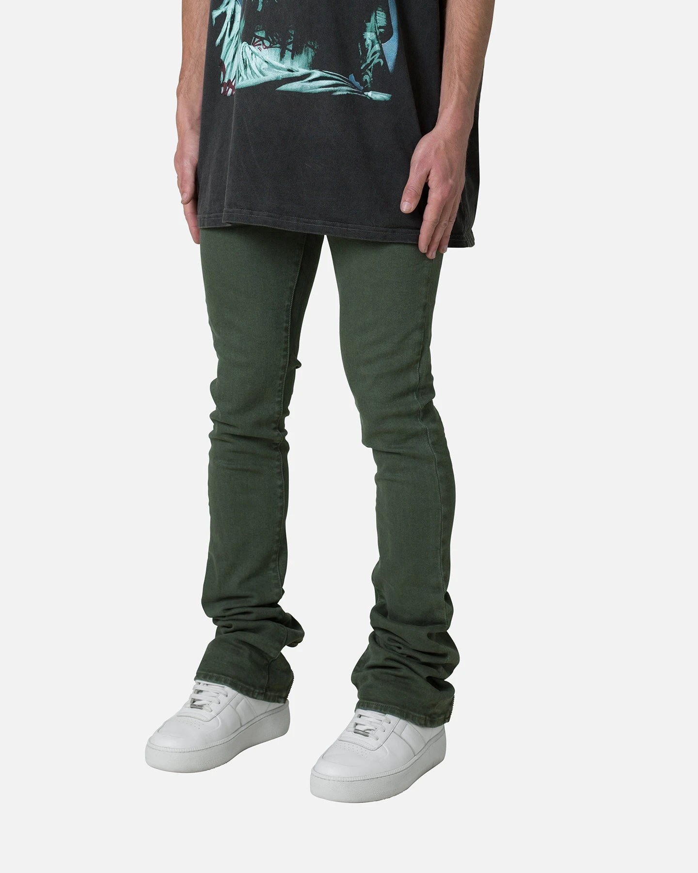 MNML X491 Convertible Skinny Denim Jeans Olive 4 MNML X491 Convertible Skinny Denim Jeans Olive - Image 2