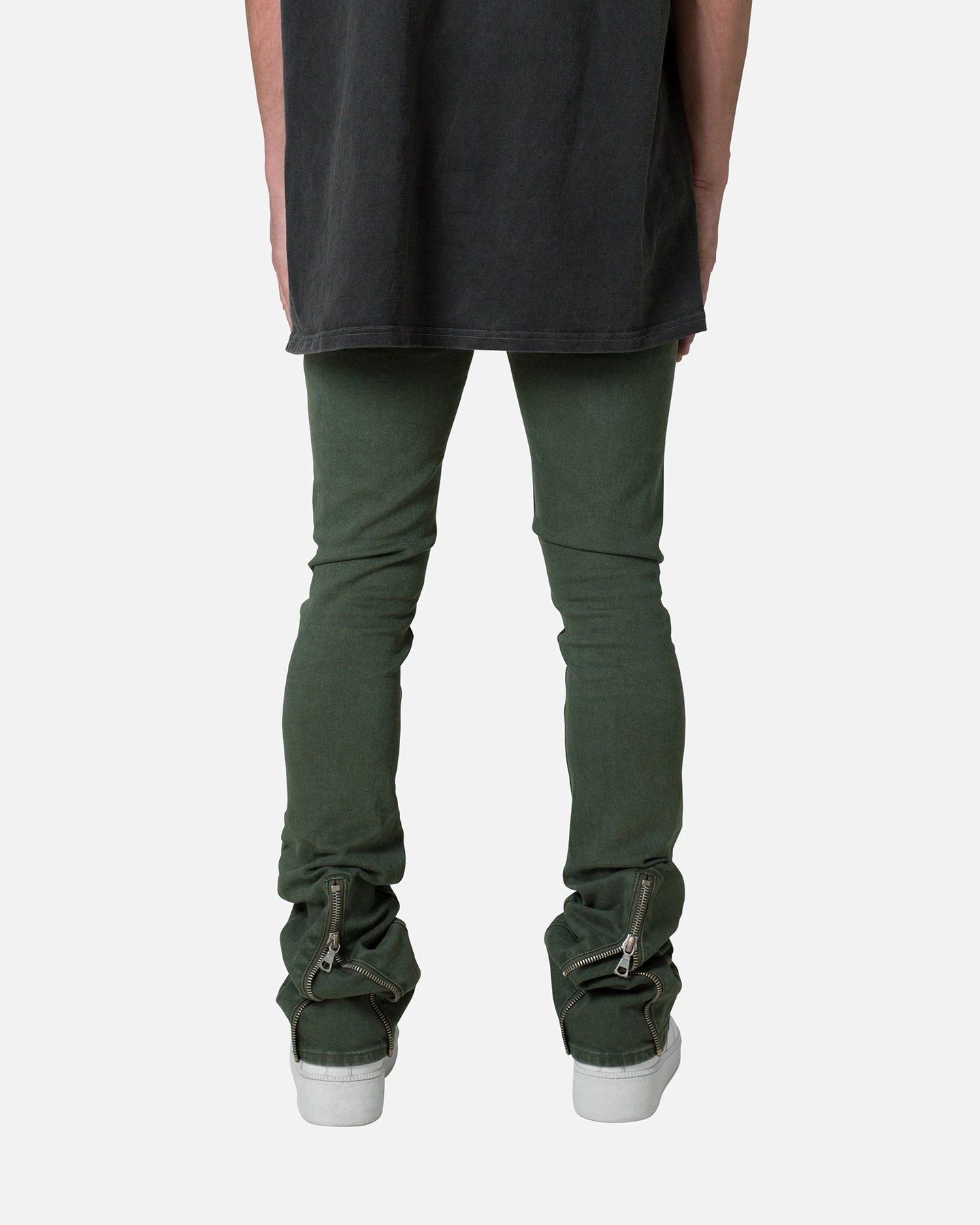 MNML X491 Convertible Skinny Denim Jeans Olive 6 MNML X491 Convertible Skinny Denim Jeans Olive - Image 4