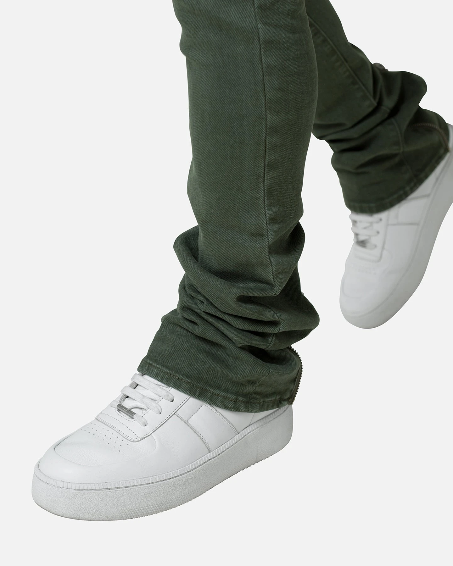 MNML X491 Convertible Skinny Denim Jeans Olive 8 MNML X491 Convertible Skinny Denim Jeans Olive - Image 6