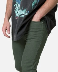 MNML X491 Convertible Skinny Denim Jeans Olive 16 MNML X491 Convertible Skinny Denim Jeans Olive -Champioe Style 03011291 YO100 mens 00070