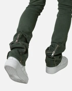 MNML X491 Convertible Skinny Denim Jeans Olive 17 MNML X491 Convertible Skinny Denim Jeans Olive -Champioe Style 03011291 YO100 mens 00080