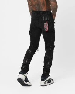 Ksubi X A$AP TyY Chitch Boneyard Jeans Black -Champioe Style 03011402 YB001 mens 0050
