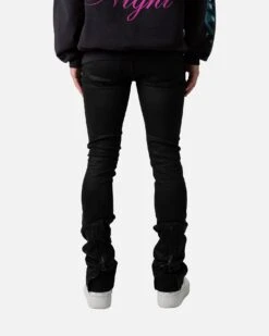 MNML X491 Convertible Skinny Denim Jeans Waxed Black -Champioe Style 03011465 YW833 mens 00040