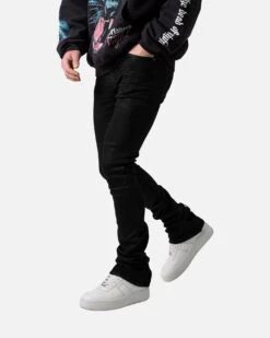 MNML X491 Convertible Skinny Denim Jeans Waxed Black -Champioe Style 03011465 YW833 mens 00050