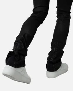 MNML X491 Convertible Skinny Denim Jeans Waxed Black -Champioe Style 03011465 YW833 mens 00070