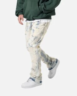 MNML B506 Bleached Flare Denim Jeans Blue -Champioe Style 03011666 YX001 mens 0050