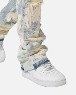 MNML B506 Bleached Flare Denim Jeans Blue -Champioe Style 03011666 YX001 mens 0080