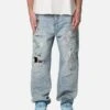 MNML Ultra Baggy Paint Denim Jeans Blue -Champioe Style 03012100 YX001 mens 0010