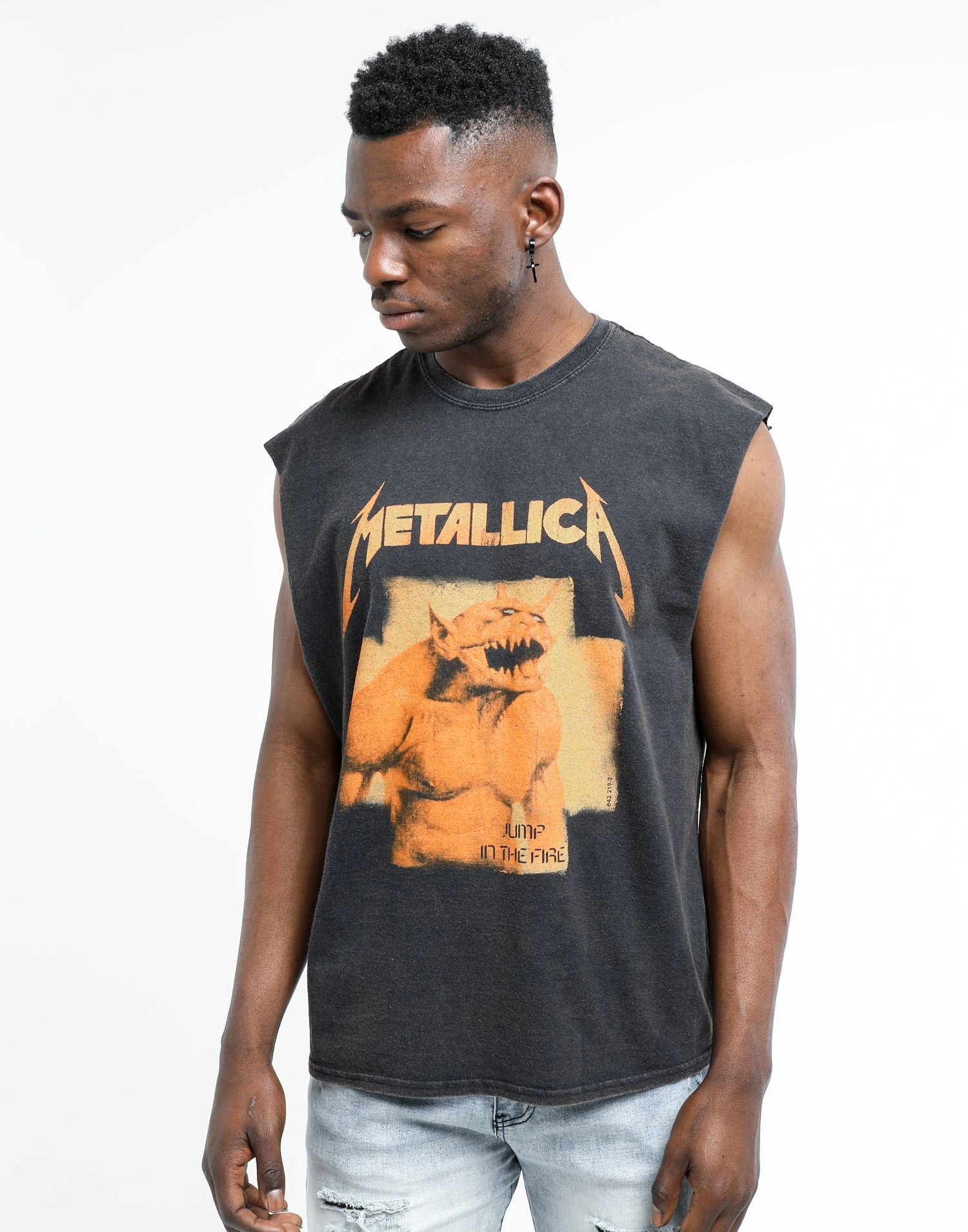 METALLICA Jump In The Fire Muscle Tee Washed Black 3 METALLICA Jump In The Fire Muscle Tee Washed Black