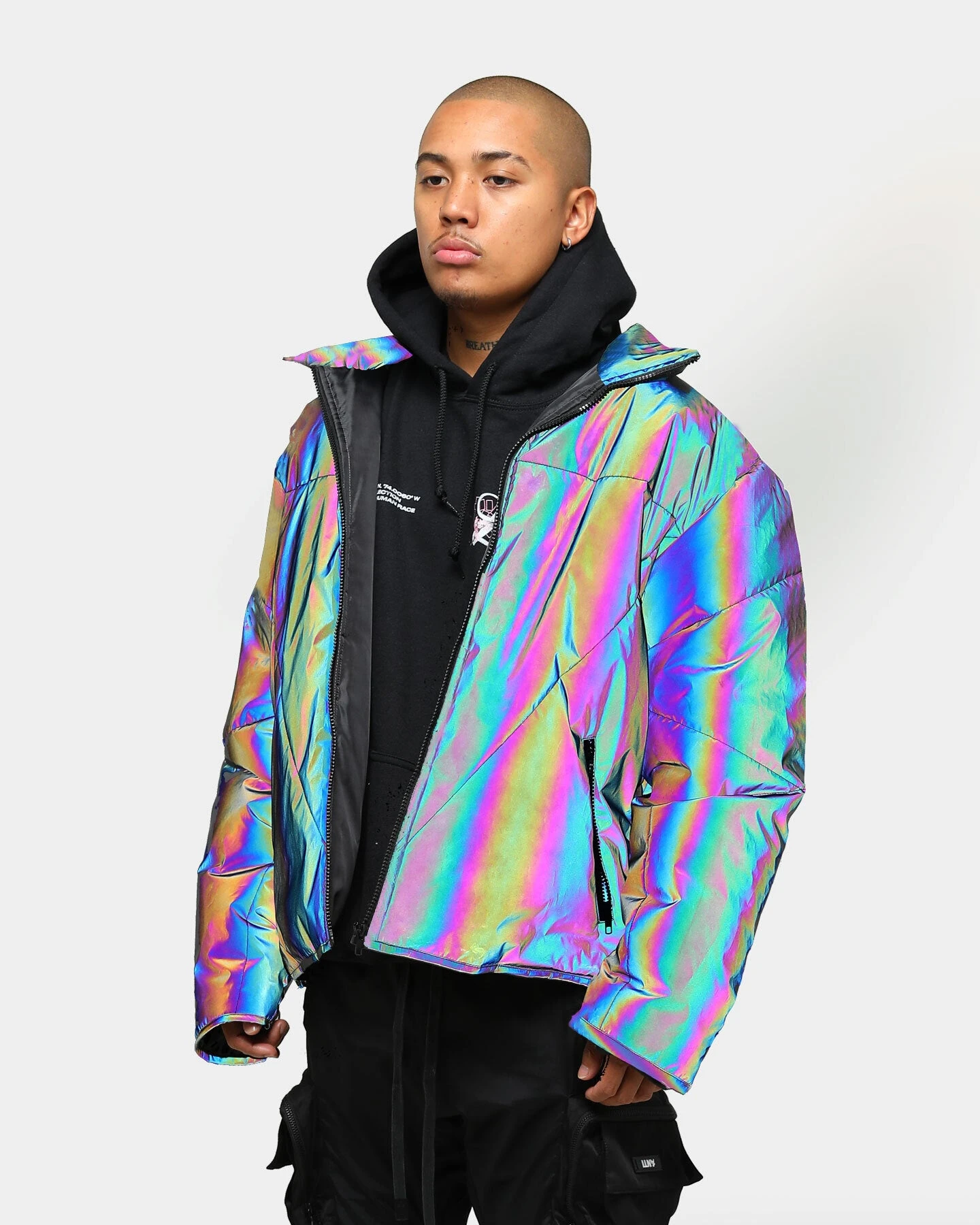 Loiter NYC Men's Spectrum Puffer Jacket Iridescent 3M/Multi-coloured 4 Loiter NYC Men's Spectrum Puffer Jacket Iridescent 3M/Multi-coloured - Image 2