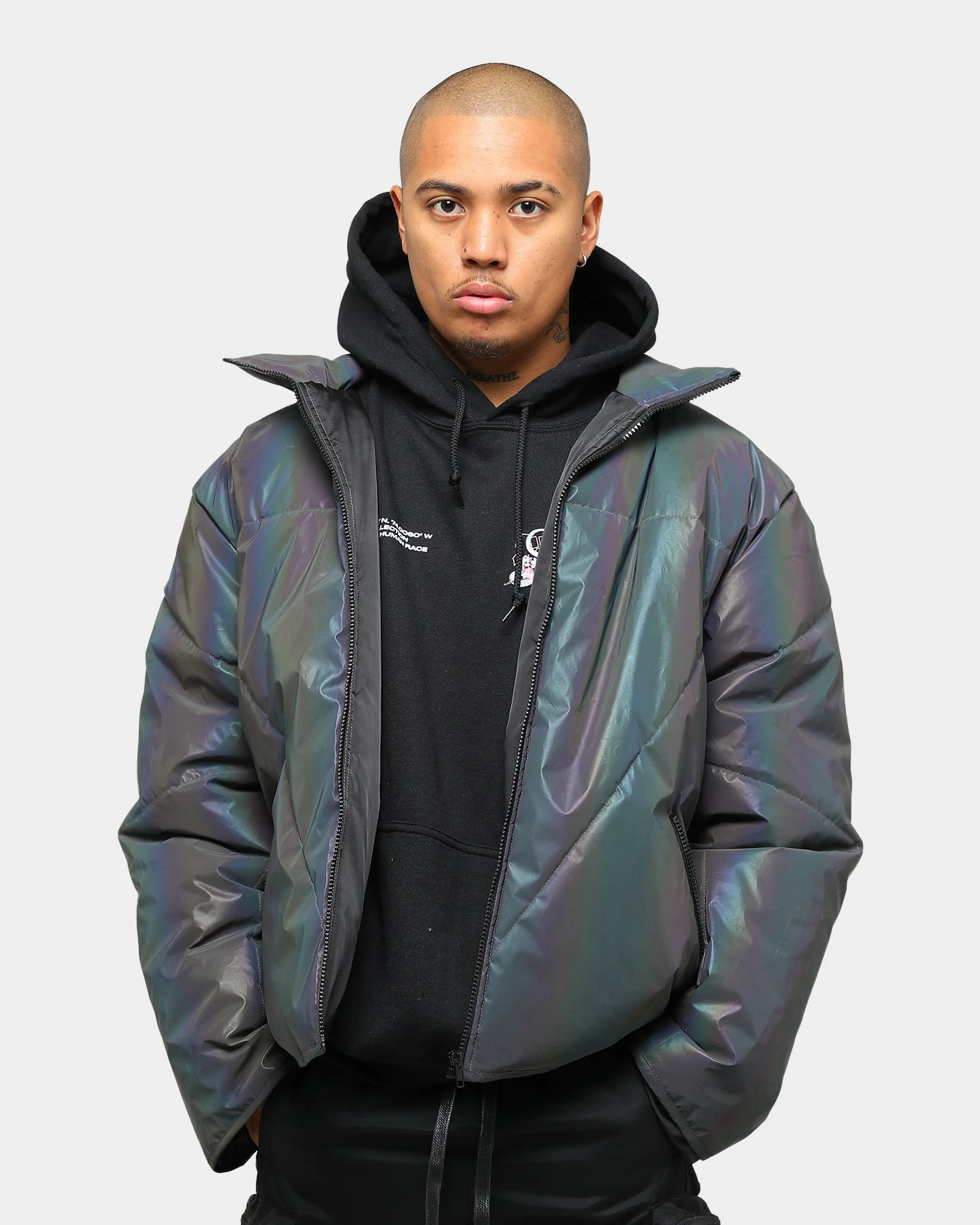 Loiter NYC Men's Spectrum Puffer Jacket Iridescent 3M/Multi-coloured 5 Loiter NYC Men's Spectrum Puffer Jacket Iridescent 3M/Multi-coloured - Image 3
