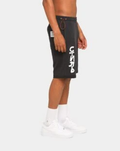 Heron Preston Spray Print Logo Sweatshorts Black -Champioe Style 4454569430086 mens 0060