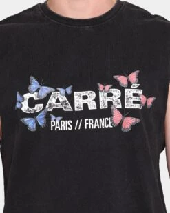 Carré Papillion Vintage Muscle T-Shirt Washed Black -Champioe Style 4454569610334 mens 0040