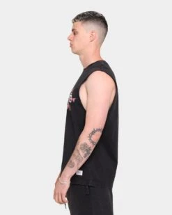 Carré Papillion Vintage Muscle T-Shirt Washed Black -Champioe Style 4454569610334 mens 0060