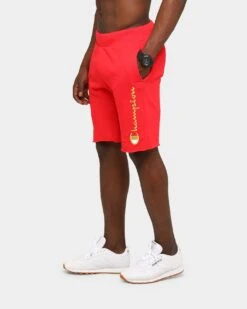 Champion Men's Rev Weave Cut Off Script Short Red/Gold 14 Champion Men's Rev Weave Cut Off Script Short Red/Gold -Champioe Style 9312997173942 mens 00070